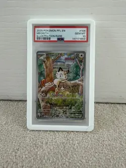 Pokemon Meowth 106/094 PSA 10 Gem Mint Illustration Rare Phantasmal Flames - Image 1