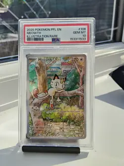 Pokemon Meowth 106/094 PSA 10 Gem Mint Illustration Rare Phantasmal Flames - Image 1