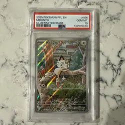 PSA 10 Meowth 106/094 Illustration Rare POKEMON 2025 GEM MINT Phantasmal Flames - Image 1