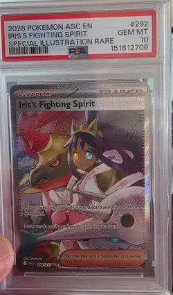 2026 Pokemon Iris's Fighting Spirit 292/217 Me: Ascended Heroes LOW POP PSA 10 - Image 1