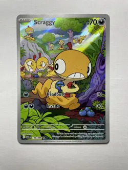 Pokemon TCG Scraggy 138/086 Illustration Rare White Flare NM - Image 1