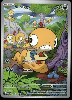 Scraggy 138/086 Holo Illustration Rare White Flare Pokemon Near Mint - Image 1
