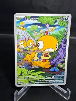 Scraggy 138/086 | Scarlet & Violet White Flare | Illustration Rare Pokemon Card - Image 1