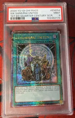 2024 YU-GI-OH! RA03-QUARTER CENTURY BONANZA #EN054 SIX SAMURAI UNITED PSA 9 - Image 1