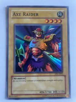 Yu-Gi-Oh Axe Raider TP1-E002 Super Rare Tournament Pack1 European V1 EX RAR - Image 1