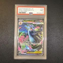 2025 POKEMON PFL EN-PHANTASMAL FLAMES ULTRA RARE #109 MEGA CHARIZARD X EX PSA 9 - Image 1
