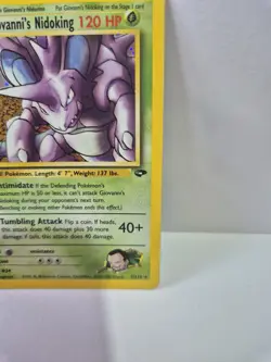 WOTC Pokemon Gym Challenge Giovanni's Nidoking 7/132 Holo Rare vintage 2000 - Image 4