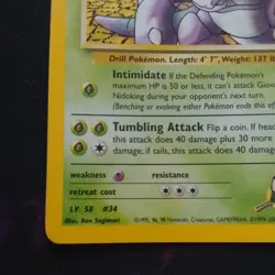 WOTC Pokemon Gym Challenge Giovanni's Nidoking 7/132 Holo Rare vintage 2000 - Image 3
