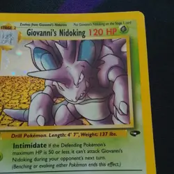 WOTC Pokemon Gym Challenge Giovanni's Nidoking 7/132 Holo Rare vintage 2000 - Image 4