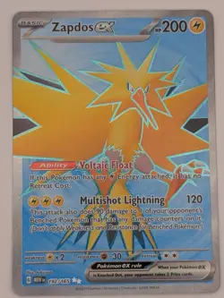 Zapdos ex 192/165 Near Mint 151 Ultra Rare Pokemon - Image 1