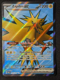 Zapdos ex 192/165 Ultra Rare Scarlet & Violet 151 Pokemon Card Near Mint - Image 3