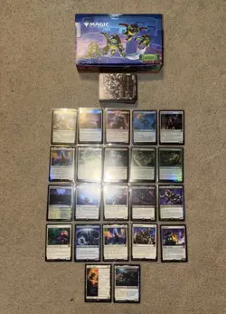 MTG Magic The Gathering TMNT 100 BULK CARD LOT & 22 HOLOS/Rares + - Image 1