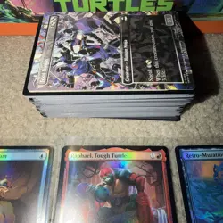 MTG Magic The Gathering TMNT 100 BULK CARD LOT & 22 HOLOS/Rares + - Image 3