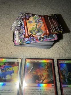 MTG Magic The Gathering TMNT & SPM 100 BULK CARD LOT & 22 HOLOS/Rares $ - Image 2