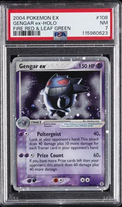 2004 POKEMON EX FIRE RED & LEAF GREEN #108 GENGAR EX-HOLO PSA 7 - Image 1