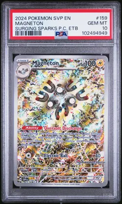 2024 POKEMON SURGING SPARKS POKEMON CENTER ETB PROMO SVP #159 MAGNETON PSA 10 - Image 1
