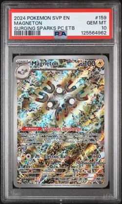 2024 POKEMON SURGING SPARKS POKEMON CENTER ETB PROMO SVP #159 MAGNETON PSA 10 - Image 1