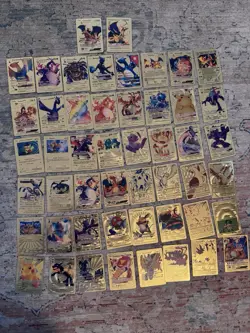 Bulk Gold Pokemon Cards Lot 50 Fan Art - Image 1