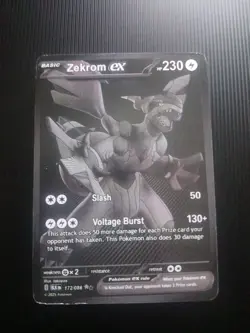 Pokemon TCG Zekrom EX Black Bolt English Card 172/086 Near Mint - Image 3