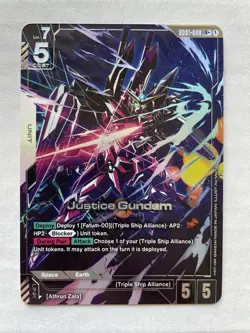 Gundam Card Game Justice Gundam GD01-066 LR+ English - Image 1