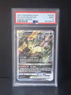 2023 Pokemon Sword & Shield Crown Zenith Leafeon VSTAR PSA 9 #GG35/GG70 - Image 1