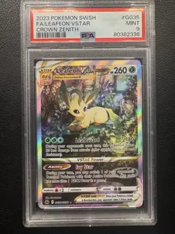 Pokemon 2023 Leafeon VSTAR GG35/GG70 Full Art Crown Zenith PSA 9 - Image 1
