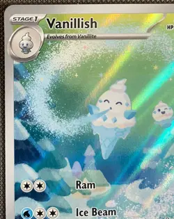 Pokemon TCG Vanillish Full Art Illustration Rare White Flare Card 112/086 Mint - Image 2