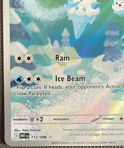Pokemon TCG Vanillish Full Art Illustration Rare White Flare Card 112/086 Mint - Image 3