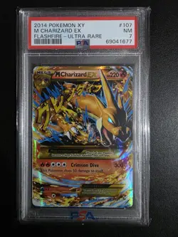 PSA 7 M Charizard EX #107 Pokemon XY Flashfire Ultra Rare LOW POP - Image 1