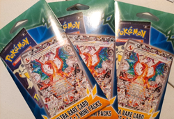 3 Packs Pokemon Poke Mini Pack 1 Ultra Rare 4 Foil Cards ea Mystery Hanger Seale - Image 1