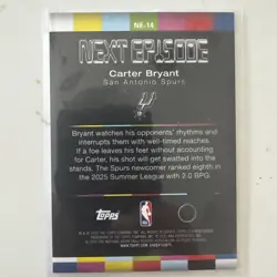 2025-26 Topps NBA Hoops Carter Bryant Next Episode Gold Glitter /50 SP #NE-14 - Image 2