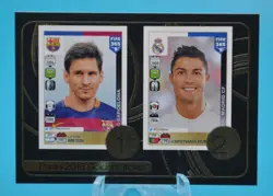 2016 Panini 365 Lionel Messi Cristiano Ronaldo #8 Panini 2016 Golden Sticker SP - Image 1