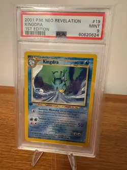 Pokemon Cards: 1st Edition Neo Revelation Rare: Kingdra 19/64: PSA 9 2001 - Image 1