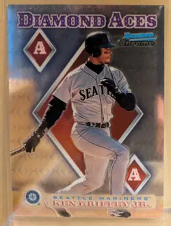 1999 Bowman Chrome DIAMOND ACES 11 Ken Griffey Jr Mariners RARE INSERT ALL KINGS - Image 1