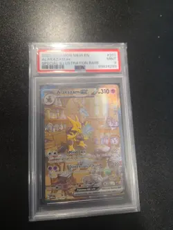 2023 POKEMON MEW EN-151 SPECIAL ILLUSTRATION RARE #201 ALAKAZAM EX PSA 9 - Image 1