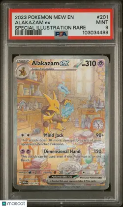 2023 Pokemon Mew EN-151 Alakazam EX Special Illustration Rare PSA 9 201/165 - Image 1