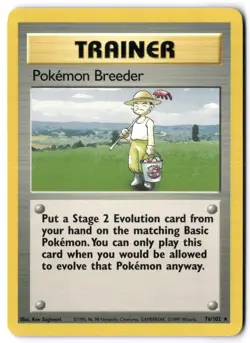 Pokemon Card - Pokemon Breeder 76/102 Rare - Base Set Unlimited - LP - Image 1