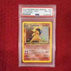 2000 POKEMON NEO GENESIS #17 TYPHLOSION-HOLO 1ST Edition PSA 8 - Image 1