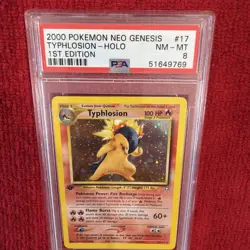 2000 POKEMON NEO GENESIS #17 TYPHLOSION-HOLO 1ST Edition PSA 8 - Image 2