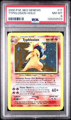 2000 POKEMON NEO GENESIS #17 TYPHLOSION-HOLO PSA 8 - Image 1