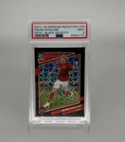 2021-22 Donruss Erling Haaland Optic Black Velocity /25 #100 PSA 9 Mint SP - Image 1