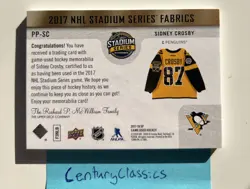 2017-18 Upper Deck Sidney Crosby SP Game Used Stadium Series Patch 2/35 Penguins - Image 2