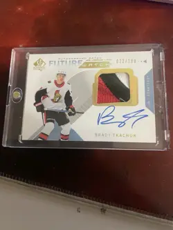 2018-19 Upper Deck Sp Authentic BRADY TKACHUK Future Watch Patch Auto /100 #200 - Image 1
