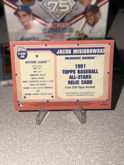 2026 Topps Series 2 Jacob Misiorowski RC 1991 All-Star Relic Jersey Brewers - Image 2