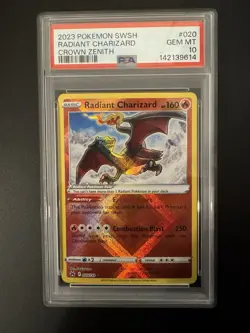 Radiant Charizard Holo 020/159 Pokemon TCG Crown Zenith PSA 10 - Image 1