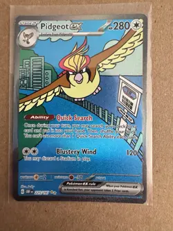 Pokemon TCG Pidgeot LP ex 225/197 SV03 Obsidian Flames SIR Holo English LP - Image 1