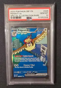 Pidgeot ex 225/197 SV03: Obsidian Flames Holo PSA 10 GEM MINT Pokemon TCG - Image 1