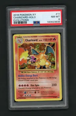 2016 Pokemon XY Charizard 11/108 Evolutions Holo PSA 8 - Image 1
