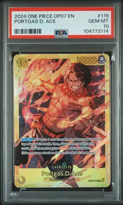 2024 ONE PIECE OP07-500 YEARS IN THE FUTURE 119 PORTGAS D. ACE PSA 10 - Image 1