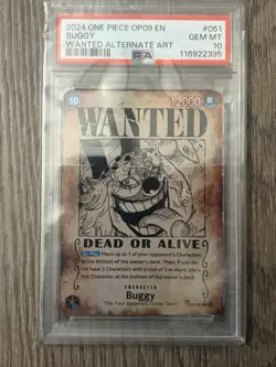 Buggy (051) (Wanted Poster) OP09-051 Emperors in the New World Foil PSA 10 - Image 1